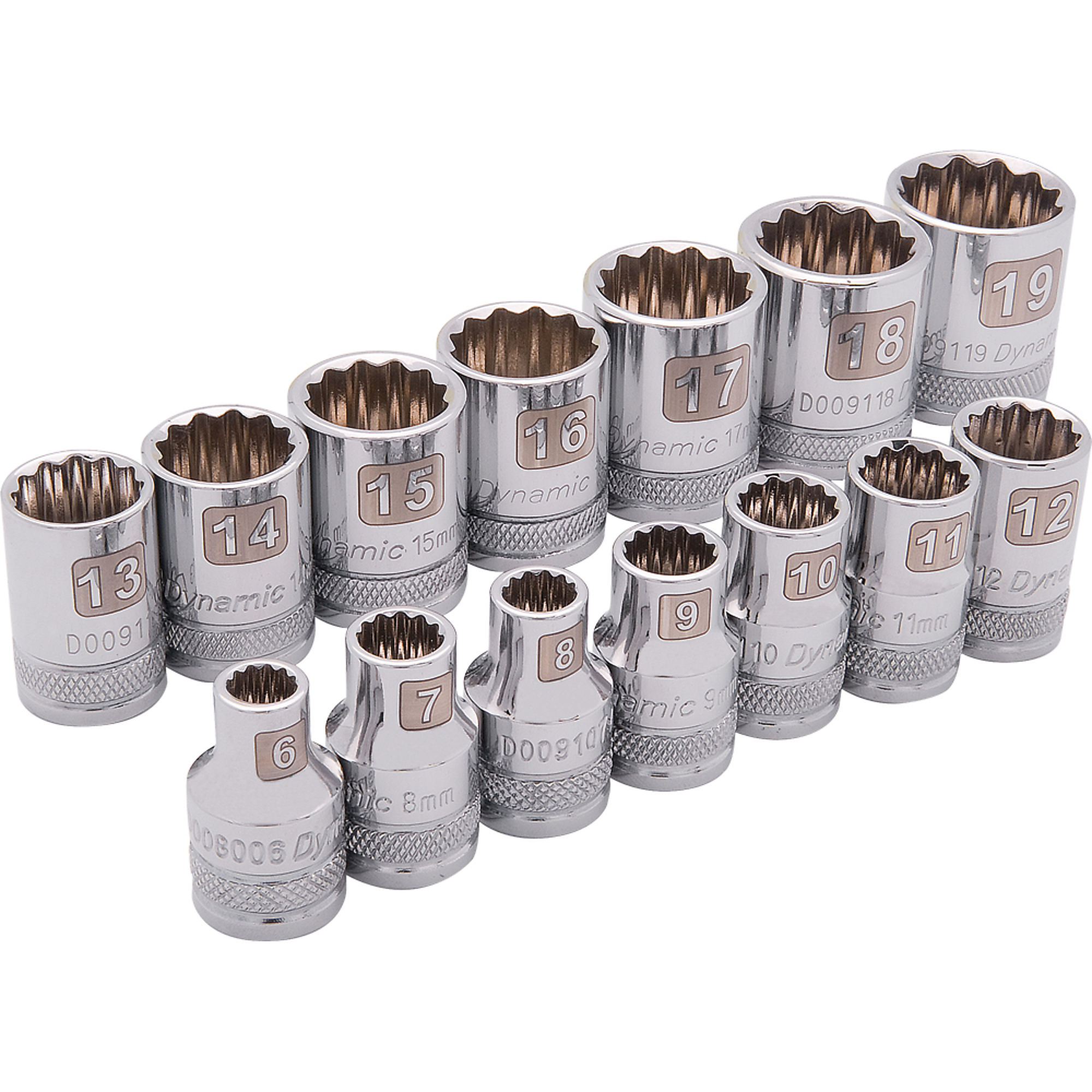 Dynamic Tools 14-Pc. 3/8in.-Drive Standard/Metric Socket Set, 12-Pt., Model# D010006